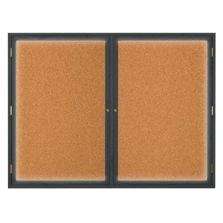 United Visual Products Triple Door Indoor Enclosed Easy Tack Bo UV307EZ-MARBLE-GOLD